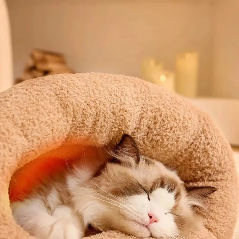 Pet Sleeping Bag Sleeping Bag Comfortable Supple Kitty and Puppy House Winter Warm Soft Plush Semi Enclosed Windproof Cat Nest