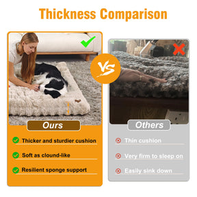 Ultra Plush Dog Bed Soft Pet Cushion Large Dog Crate Puppy Mattress Washable Mat