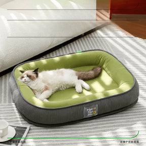 All-Season Detachable Washable Dog Bed for Small/Medium Dogs - Thermal Winter Pet Sofa Cushion Mat with Removable Cover