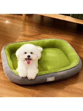 All-Season Detachable Washable Dog Bed for Small/Medium Dogs - Thermal Winter Pet Sofa Cushion Mat with Removable Cover