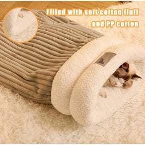 Pet Sleeping Bag Sleeping Bag Comfortable Supple Kitty and Puppy House Winter Warm Soft Plush Semi Enclosed Windproof Cat Nest