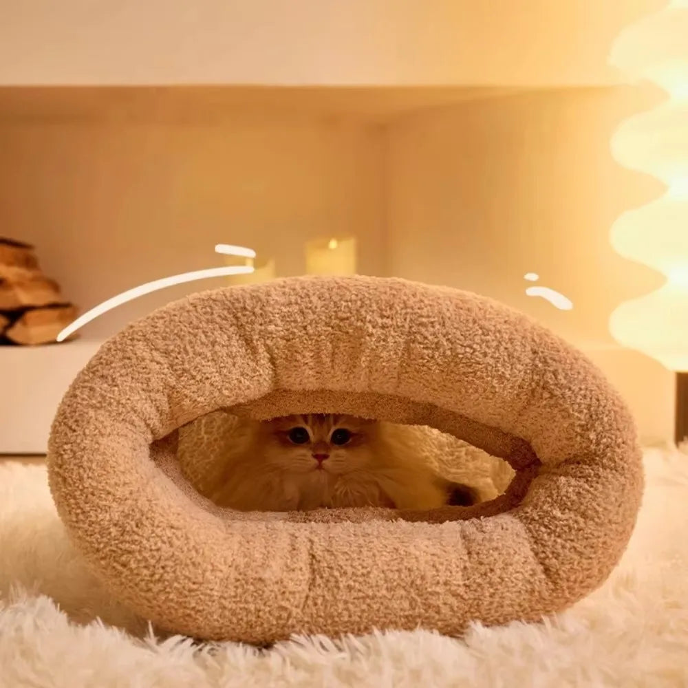 Pet Sleeping Bag Sleeping Bag Comfortable Supple Kitty and Puppy House Winter Warm Soft Plush Semi Enclosed Windproof Cat Nest