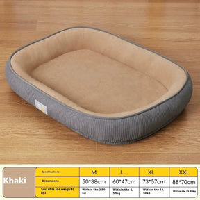 All-Season Detachable Washable Dog Bed for Small/Medium Dogs - Thermal Winter Pet Sofa Cushion Mat with Removable Cover