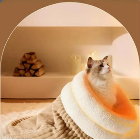 Pet Sleeping Bag Sleeping Bag Comfortable Supple Kitty and Puppy House Winter Warm Soft Plush Semi Enclosed Windproof Cat Nest