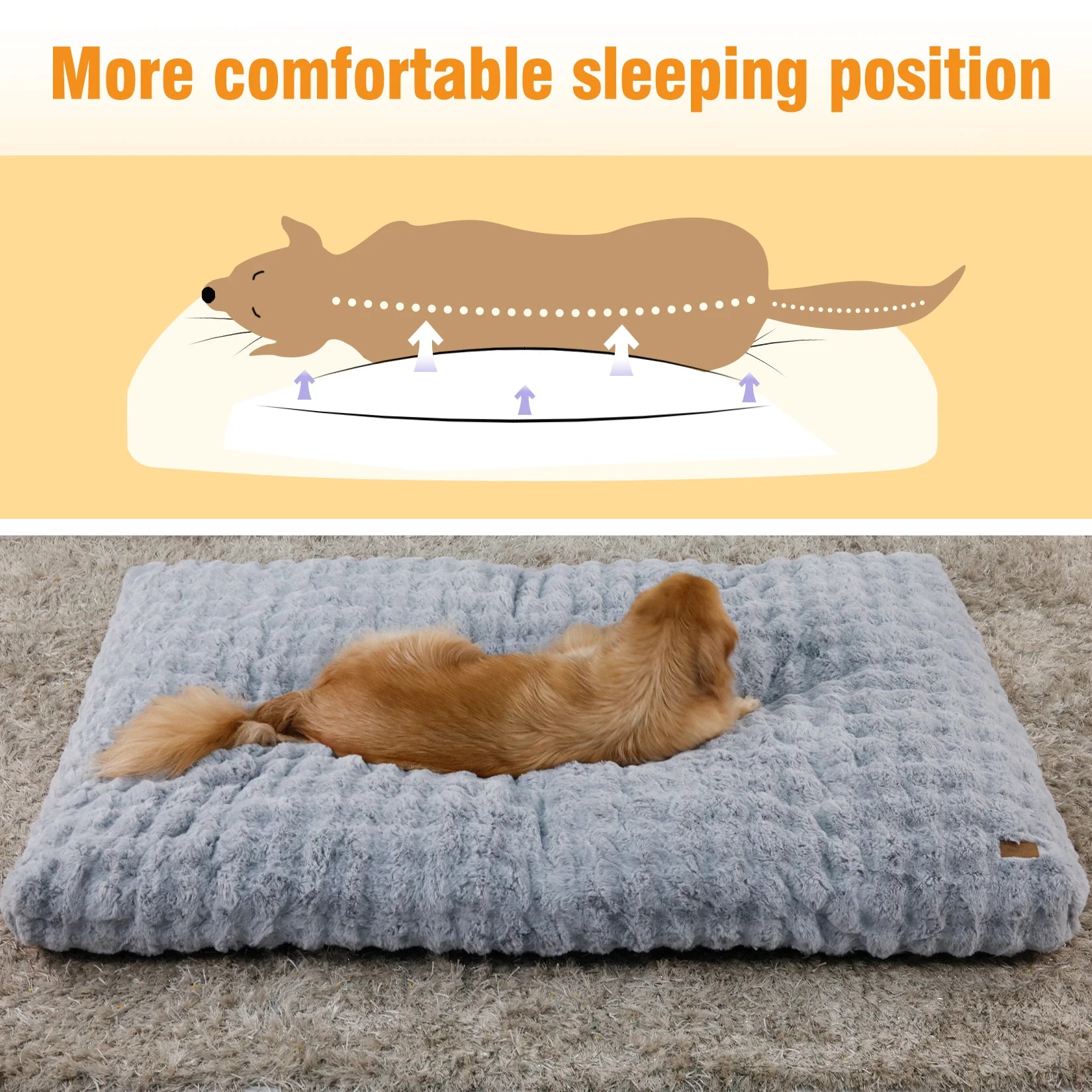 Ultra Plush Dog Bed Soft Pet Cushion Large Dog Crate Puppy Mattress Washable Mat