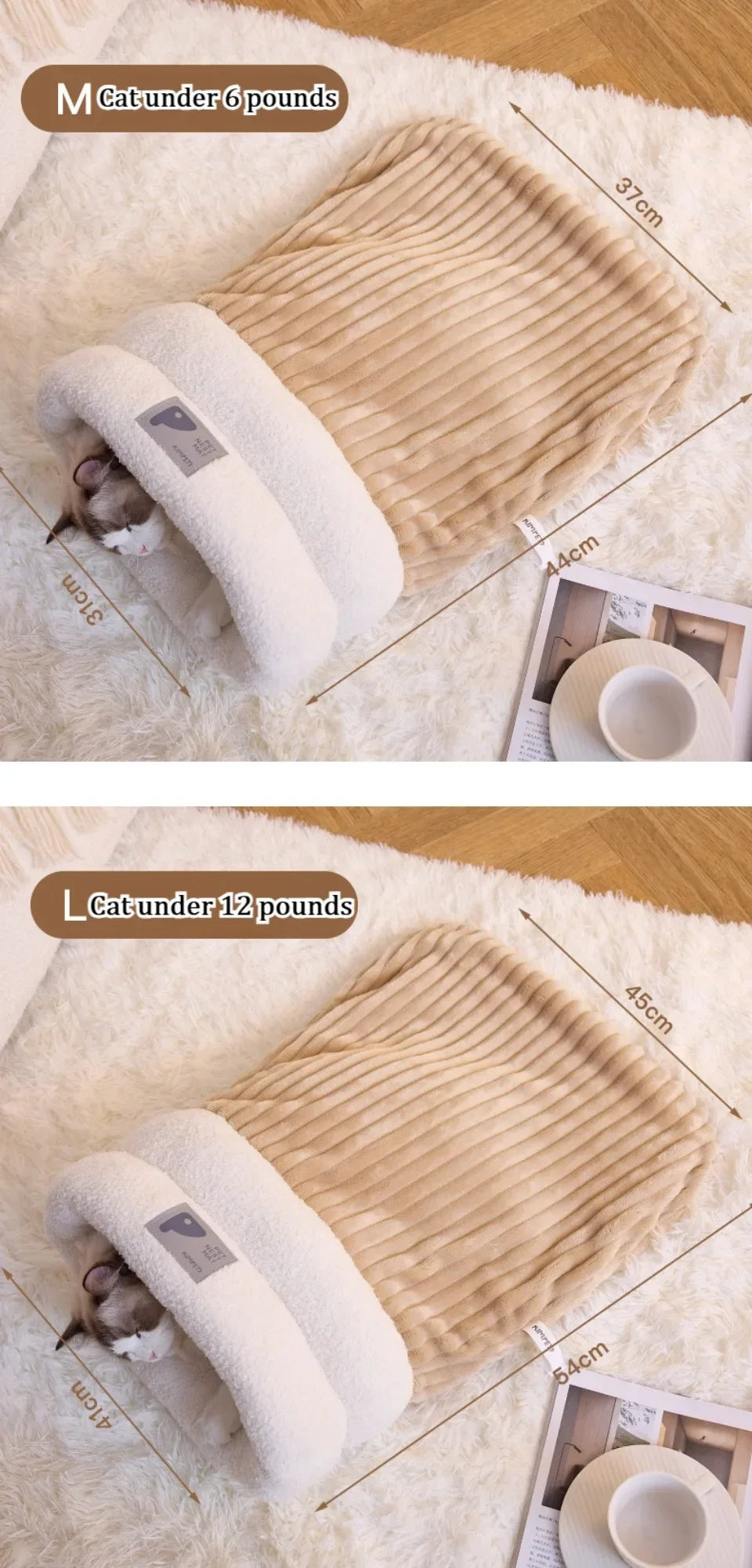 Pet Sleeping Bag Sleeping Bag Comfortable Supple Kitty and Puppy House Winter Warm Soft Plush Semi Enclosed Windproof Cat Nest